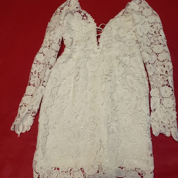 SELFIE LESLIE FIRST DANCE LACE MINI DRESS WHITE - Picture 11 of 16